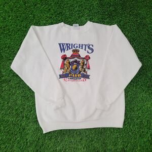 Vintage 1990 Wrights-Pub Sweatshirt Womens M/L 22x25 Lancaster England